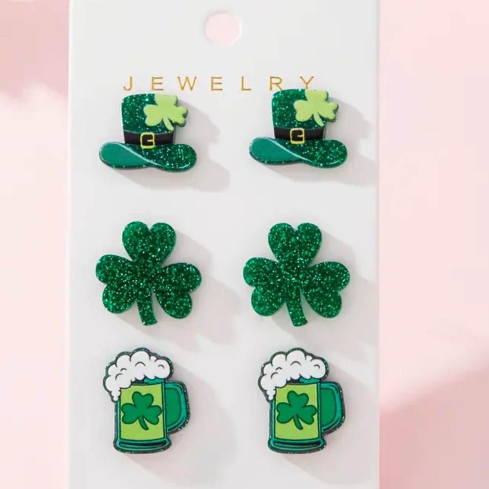 St Patrick’s Day Earring Set -‎ 3 Sets - New